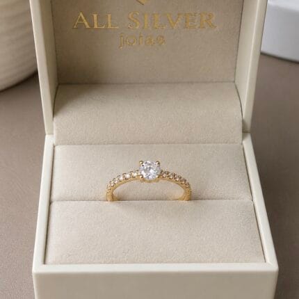Anel Solitário em Ouro 18k Mini Stone - Imagem 3