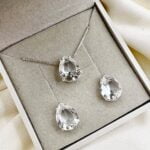 Conjunto em Prata 925 Gota Grande Cristal