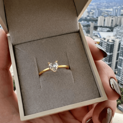 Anel Solitário em Ouro 18k Love - Imagem 3
